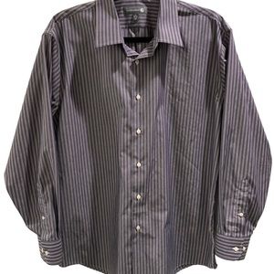 Men’s Nordstrom Stripe Trim Fit Button Down Shirt Size 17/32-33